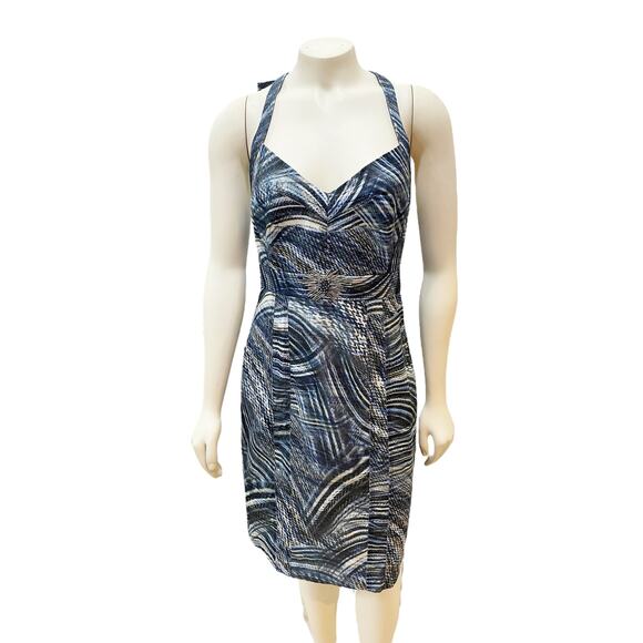 Alberto Makali Geometric Abstract Sheath Dress with Beading Sz 6 - Picture 2 of 9